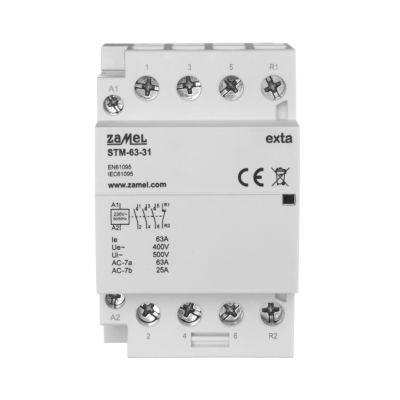 Stycznik modułowy instalacyjny 63A 3xNO+1xNC 230V AC TYP: STM-63-31 ZAMEL (EXT10000301-WUN)